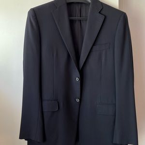 Canals black 2 button hundred percent wool suit jacket